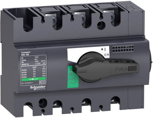Schneider Electric Compact INTERPACT INS160, 3-Pole Switch 160A