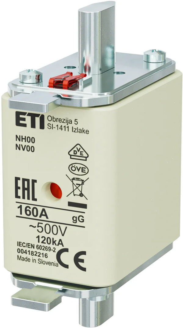 ETI Fuse Link NH00 gG 160A/500V, art. 004182216