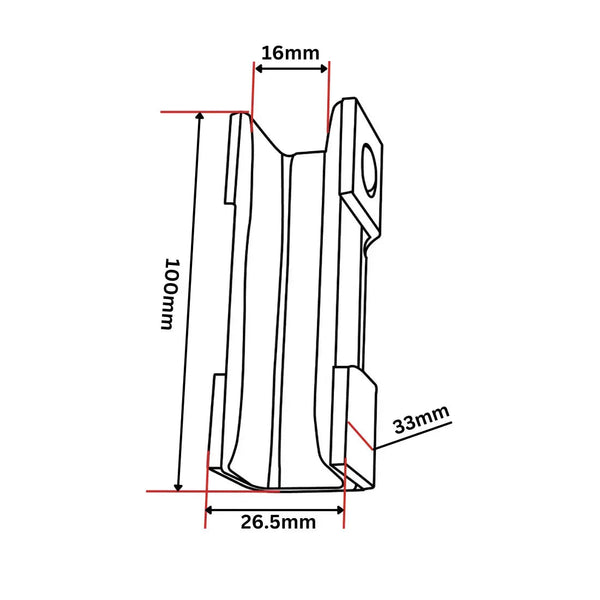 Styrskofoder 100 x 26,5 x 30, 16 mm