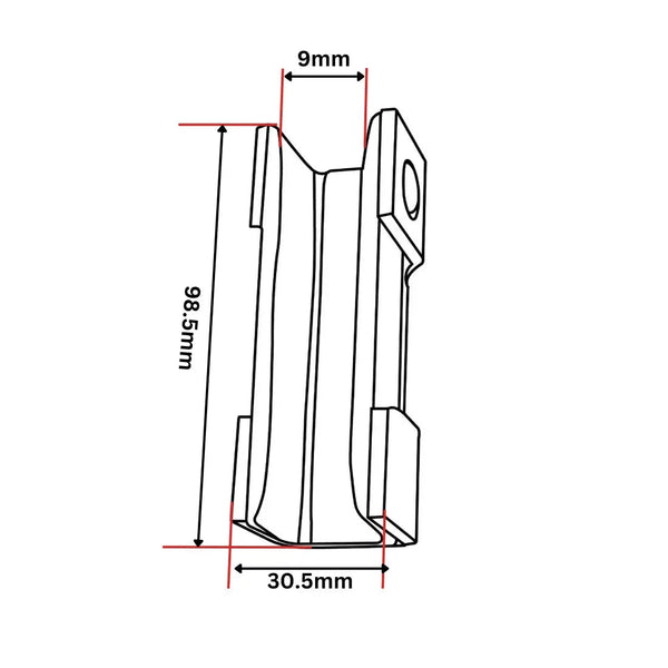 MP FSUKGG-9 styrskofoder + dämpning 98,5 x 30,5 x 28 9 mm