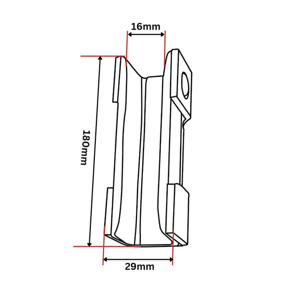 HSML WSML Styrskofoder + dämpning, vikbar 180x29x30 16 mm
