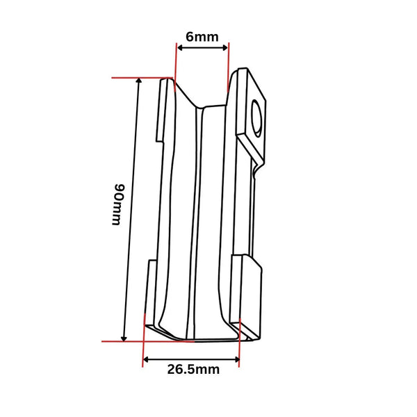 Thyssen Motvikt styrskofoder T-Gejd 90x30x26 5 mm 6 mm