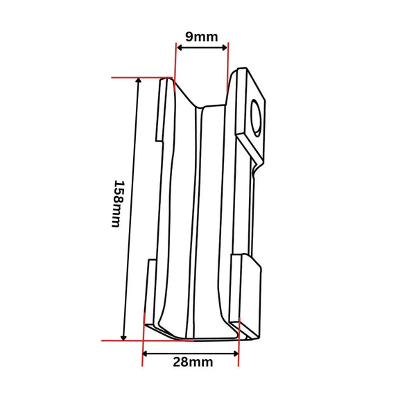 Falconi Styrskofoder 158x28x25 9 mm