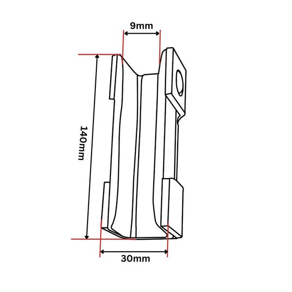 KONE-styrskofoder för hög belastning 140x30x30 9 mm