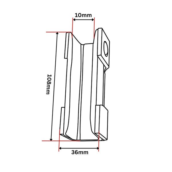 Otis 2000H styrskofoder 108x28x25 10 mm