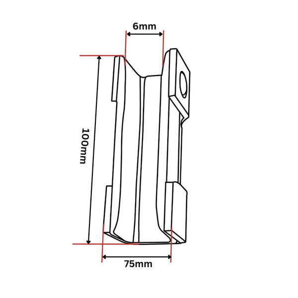 VS-100 styrsko H100xB75xD35 6 mm