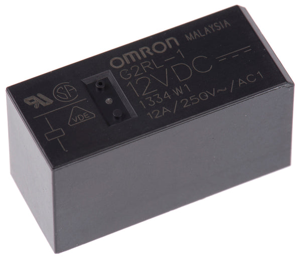 Omron-Relä 12 V DC, SPDT, 12 A, PCB-montering, G2RL-1 DC12