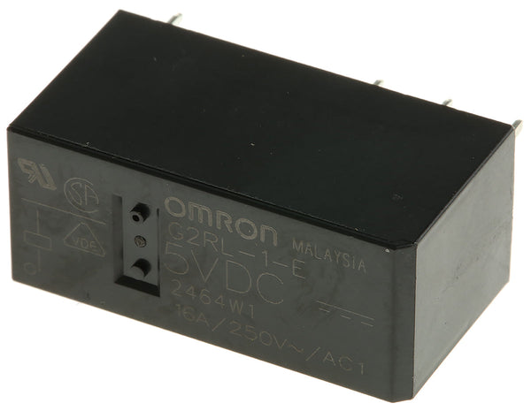 Omron-Relä 5 V DC, SPDT, 16 A, PCB-montering, G2RL-1-E DC5