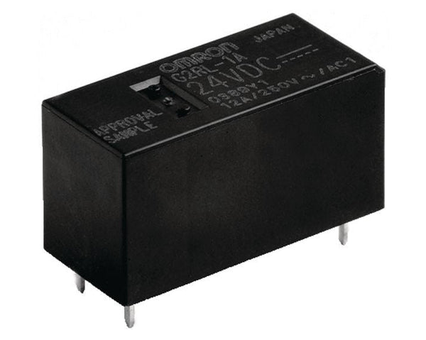 Omron Relä, DPDT, 24 V DC, Spole 8 A, PCB-montering, G2RL-2A DC24
