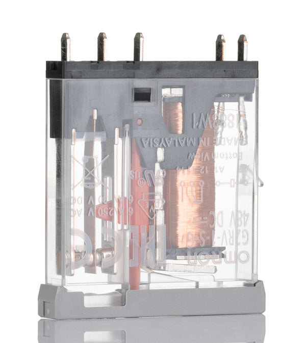 Omron Relä 48 V DC SPDT 6 A DIN-gejd G2RV-1-S-G DC48