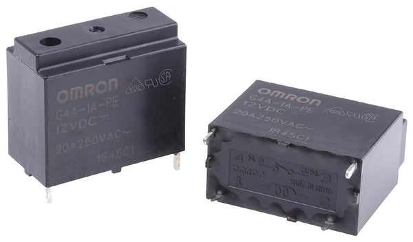 Omron-Relä, 12 V DC, Spole, 20 A, SPST, PCB-montering, G4A-1A-PE DC12