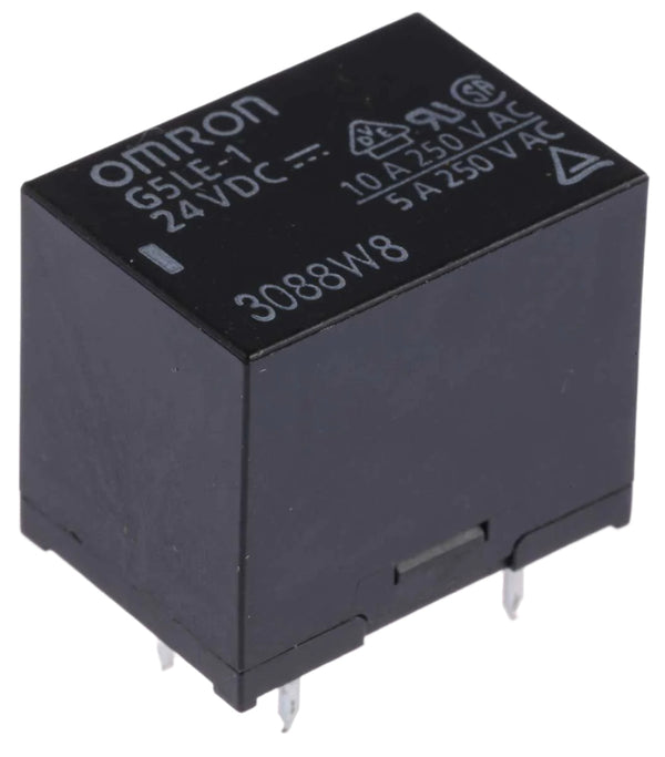 Omron G5LE-1 24DC-relä, SPDT, 24 V DC, 10 A, för PCB-montering