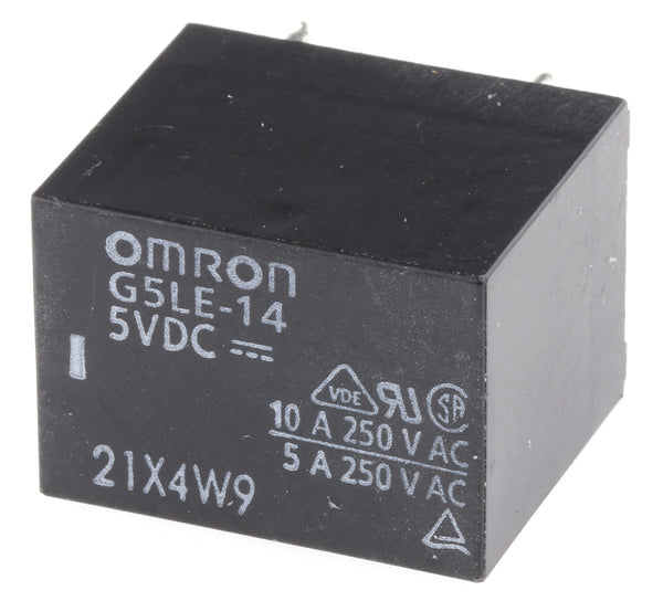 Omron relä 5 V DC 10 A SPST-NO för PCB-montering G5LE-14 5 V DC