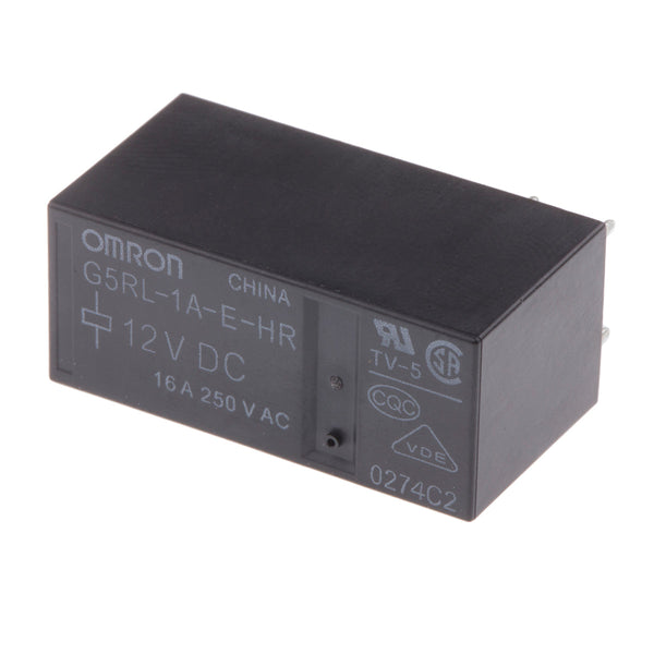 Omron-Relä 12 V DC, SPST, 16 A, PCB-montering, G5RL-1A-E-HR DC12