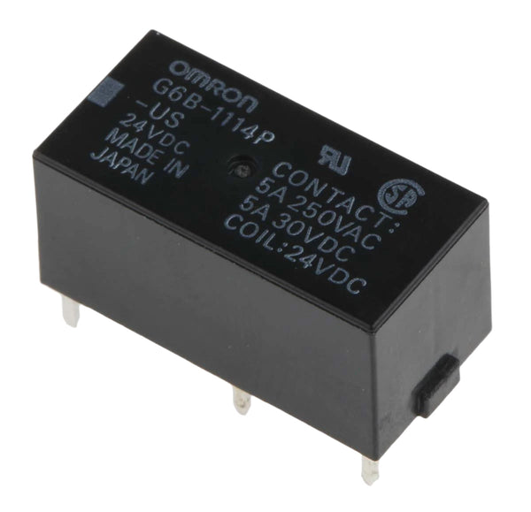 Omron Relä, SPST, 24 V DC, 5 A, PCB-montering, G6B-1114P-US 24DC