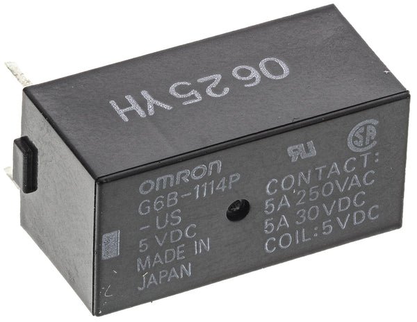 Omron-Relä 5 V DC, SPST, PCB-montering, G6B-1114P-US 5DC