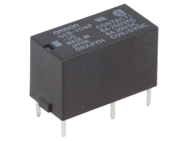 Omron G6B-1174P-US-5VDC Relä SPST-NO 8 A för PCB, miniatyr