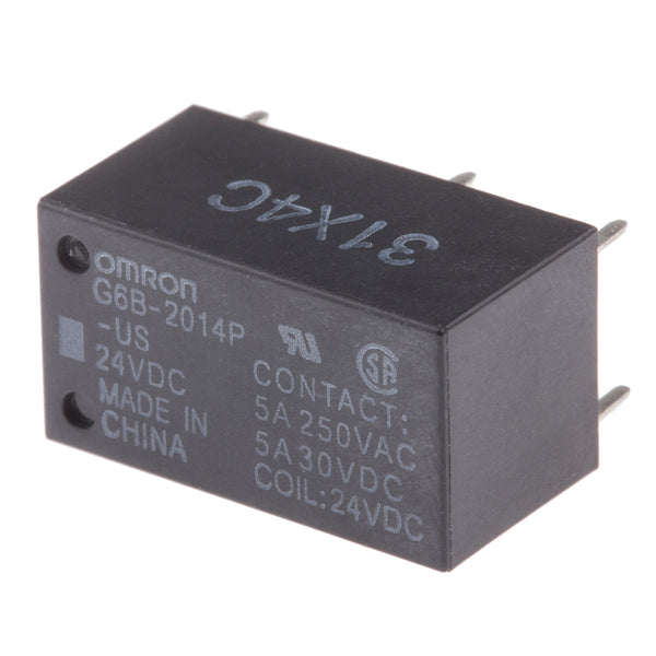Omron-Relä, DPST, 24 V DC, 5 A, PCB-montering, G6B-2014P-US, DC24