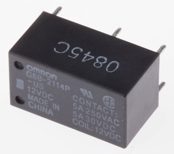 Omron-relä 12 V DC 5 A SPST-NC/SPST-NO för PCB-montering G6B-2114P-US DC12