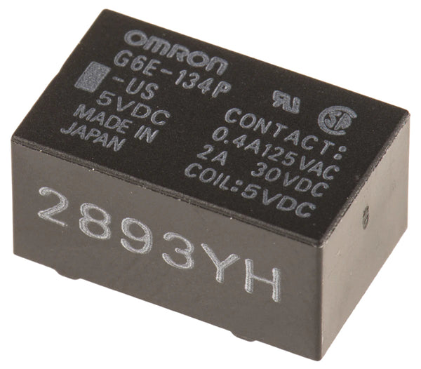 Omron-relä 5 V DC, SPDT, för PCB-montering, G6E-134P-US DC5