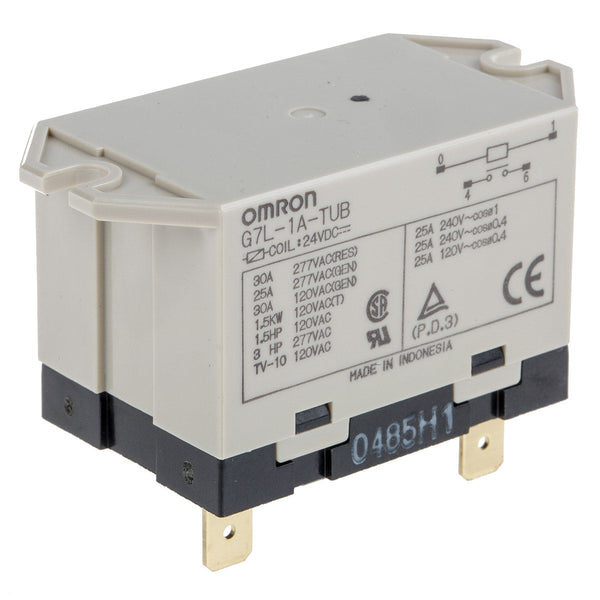 Omron Relä 24 V DC, SPST, 30 A, flänsmontering, G7L-1A-TUB 24DC