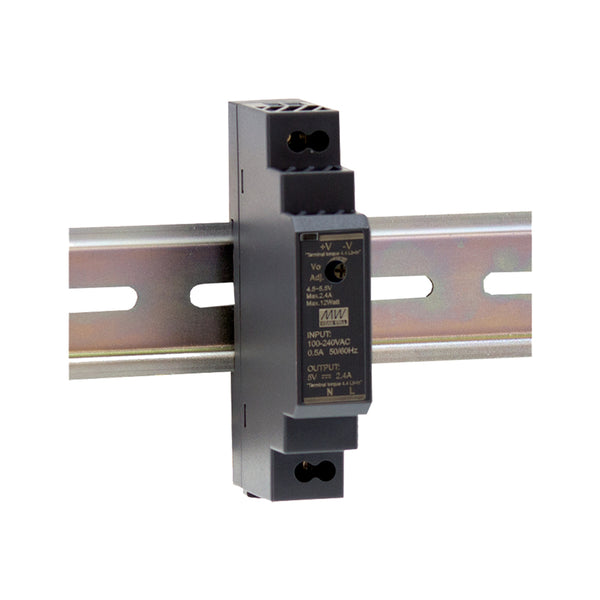 Mean Well HDR-15-5 Ultra-Slim DIN Rail Power Supply, 5V DC 2.4A 12W