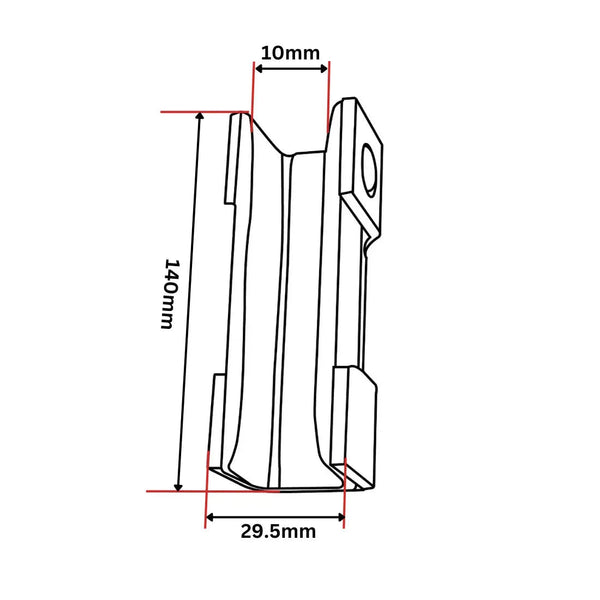 BFK10 styrskofoder, dämpning, hopfällbar, 140x29,5x30, KM1366251, 10 mm