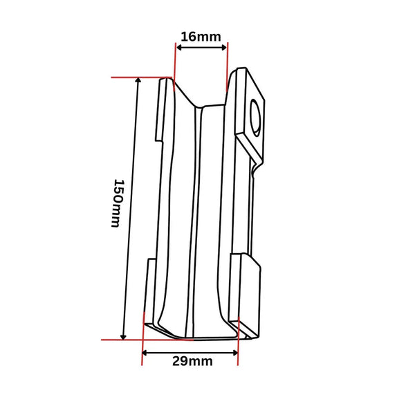 Styrskofoder 150x29x26 KM50014322 16 mm