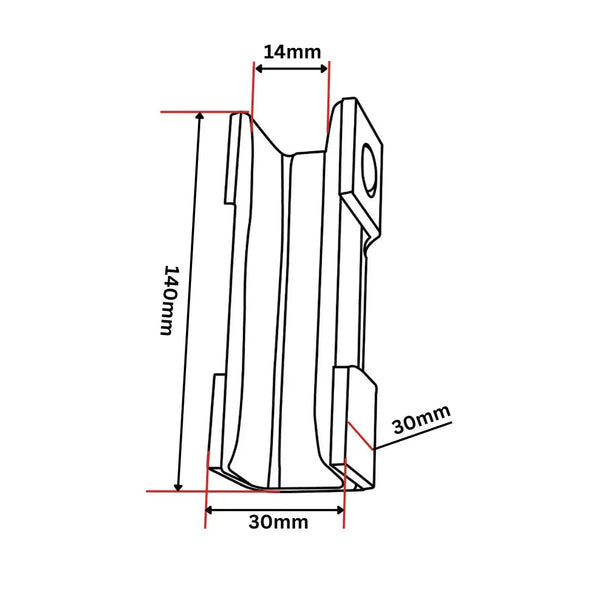 GE standard-styrskofoder 140x29,5x30 KM50030659 14 mm