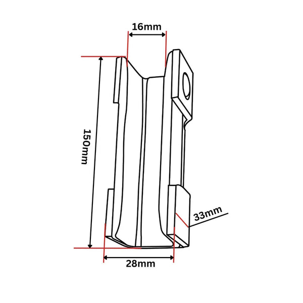 Thyssen styrskofoder 150x28x33 typ 6 KM51726070 16 mm