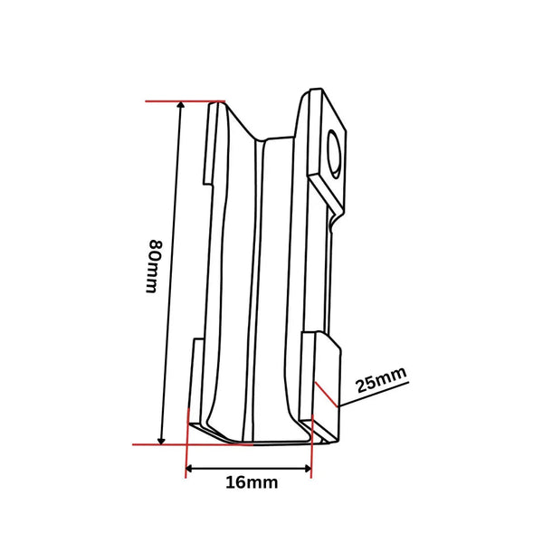 KONE styrskofoder 80x25x16 KMHSM482-OP2 5 mm