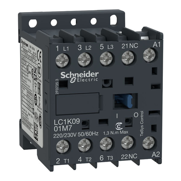 Schneider-kontaktor, 48 V växelström, spole 9 A, 3 NO + 1 NC, LC1K0901E7