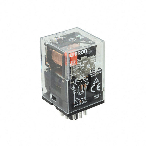 Omron-Relä 24 V DC, DPDT, 10 A, MK3P, MKS2P, DC24