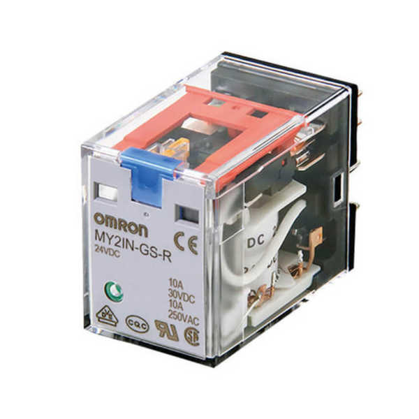 Omron-relä, 4PDT, 110–120 V växelström, Spole, plug-in, MY4IN-GS-R AC110/120
