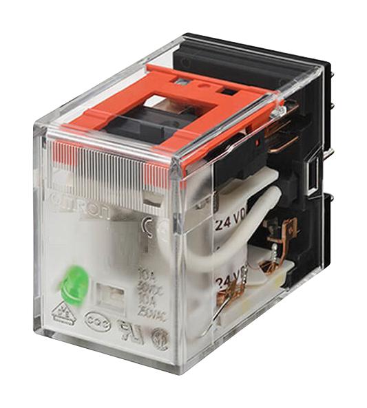 Omron-relä 24 V växelström, 4-poligt dubbelbrytande, plug-in, MY4N-GS-AC24