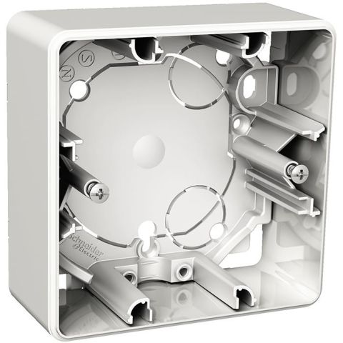 Schneider Exxact WDE002361 Surface Mounting Box, 1-gang 35mm IP21, White