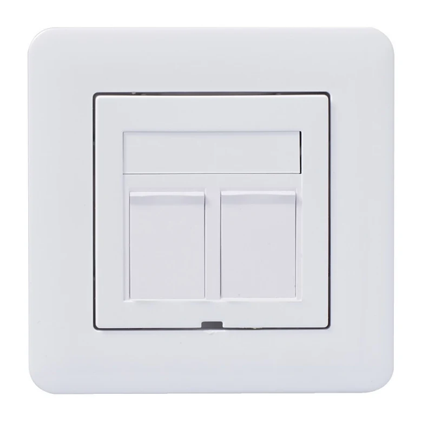 Schneider Exxact Flush Data Outlet 2x RJ45 Cat 6 UTP White WDE002424
